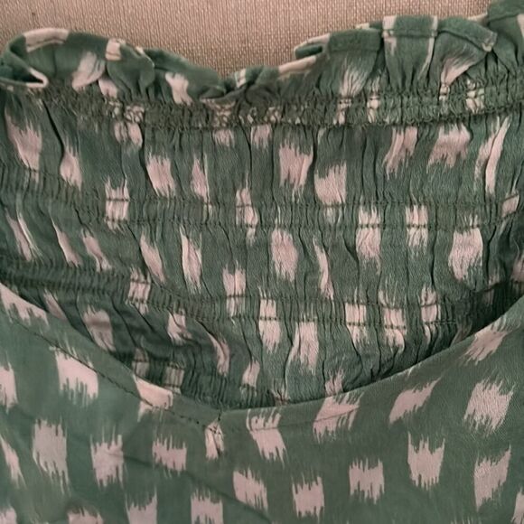 Skylar + Madison green / white crop top w ruffles NWOT S - Picture 3 of 8